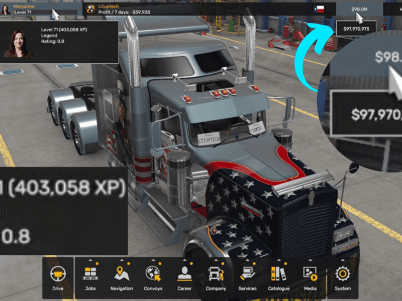 American Truck Simulator Money and XP Cheat Tutorial