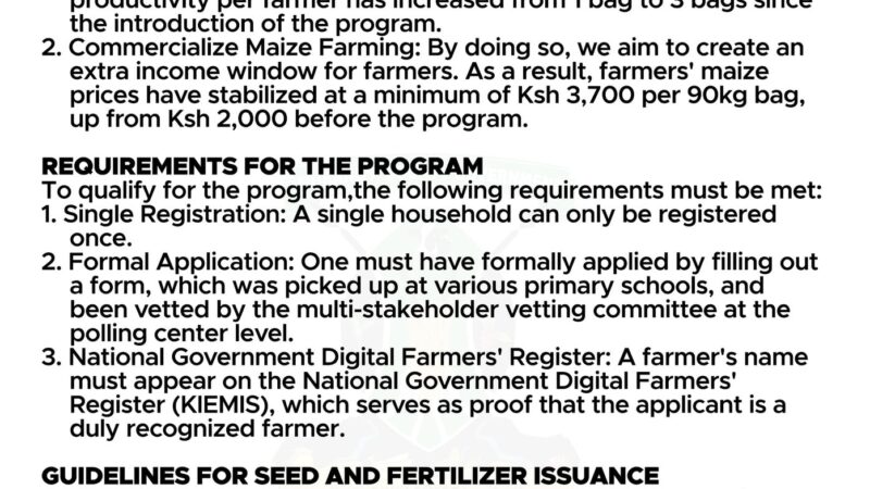 Murang'a County Seed & Fertilizer Distribution
