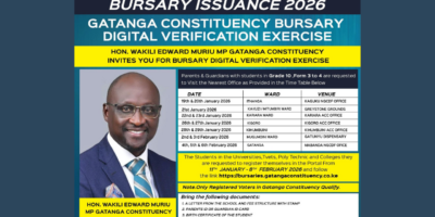 Gatanga Constituency Bursary Issuance 2026 Digital Verification Exercise