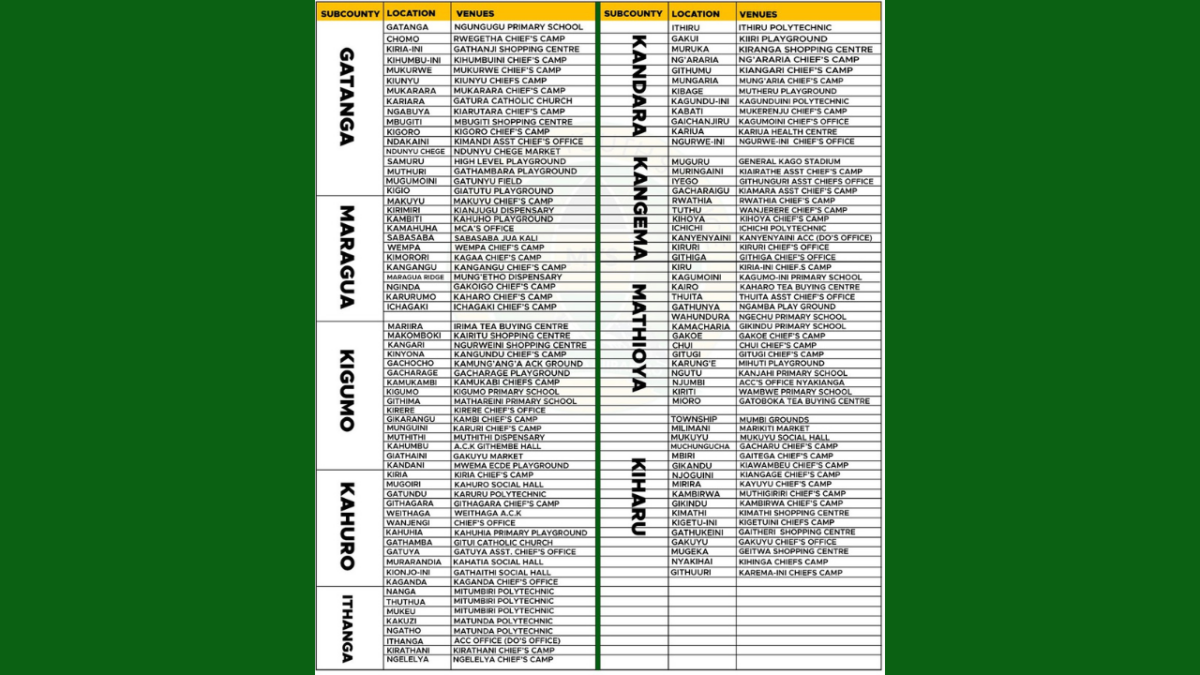 Murang'a Youth Service 8th cohort recruitment